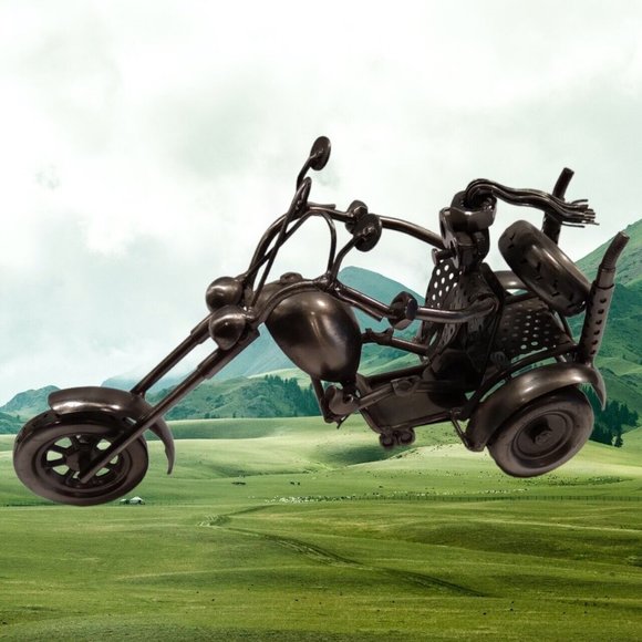 Three Wheel Metal Chopper Made from Scrap Metal - Picture 2 of 8